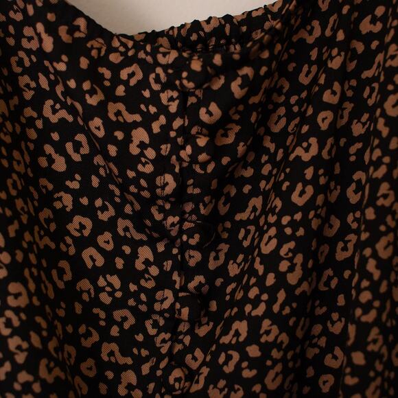 M Leopard Summer Tie Knot Animal Print Tank Blouse Glamorous Sheen Bow - Picture 6 of 6